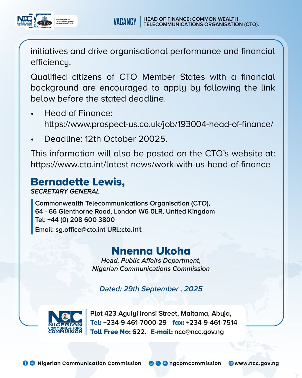 cto vacancy